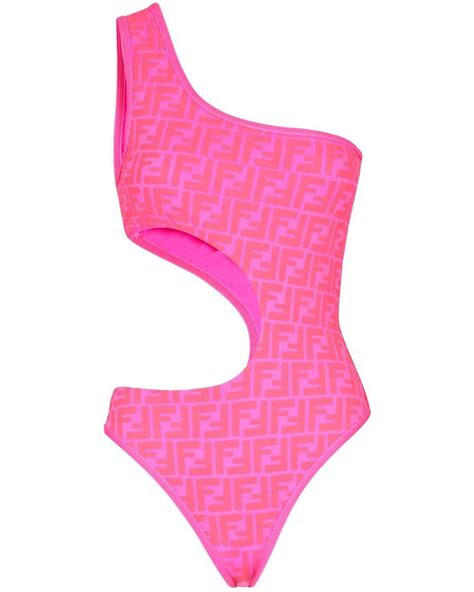 fendi one piece bathing suit pink|Fendi black bikini.